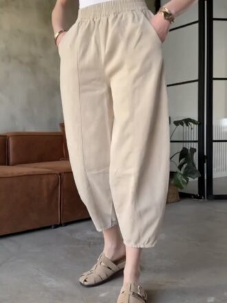 شلوار خمره ای لینن/ کد ۱۷۶