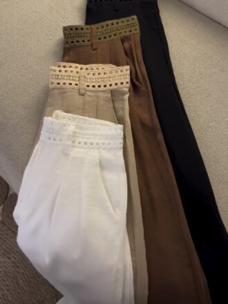 شلوار بگ لینن کمر گیپور/ کد ۱۸۸